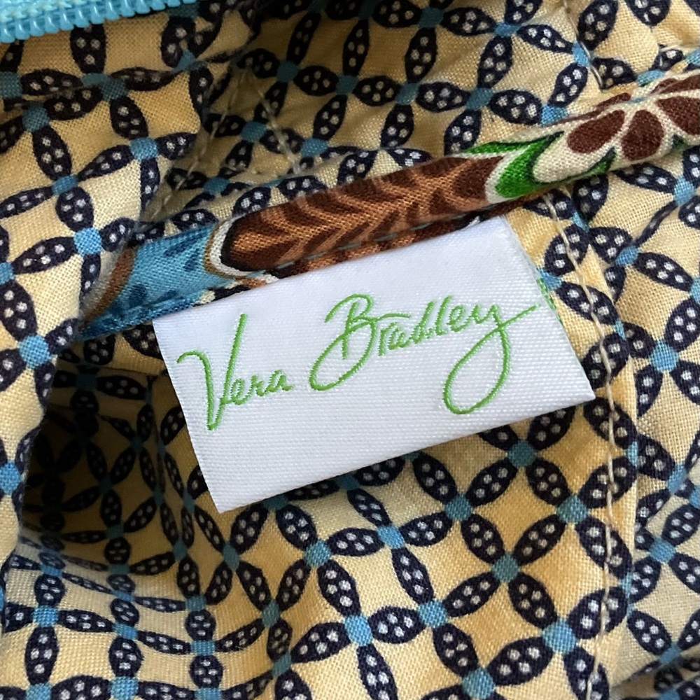 Vera Bradley Mailbag Bali Blue with Small Hand Crafted Cosmetic/Pencil Pouch** - Picture 8 of 16